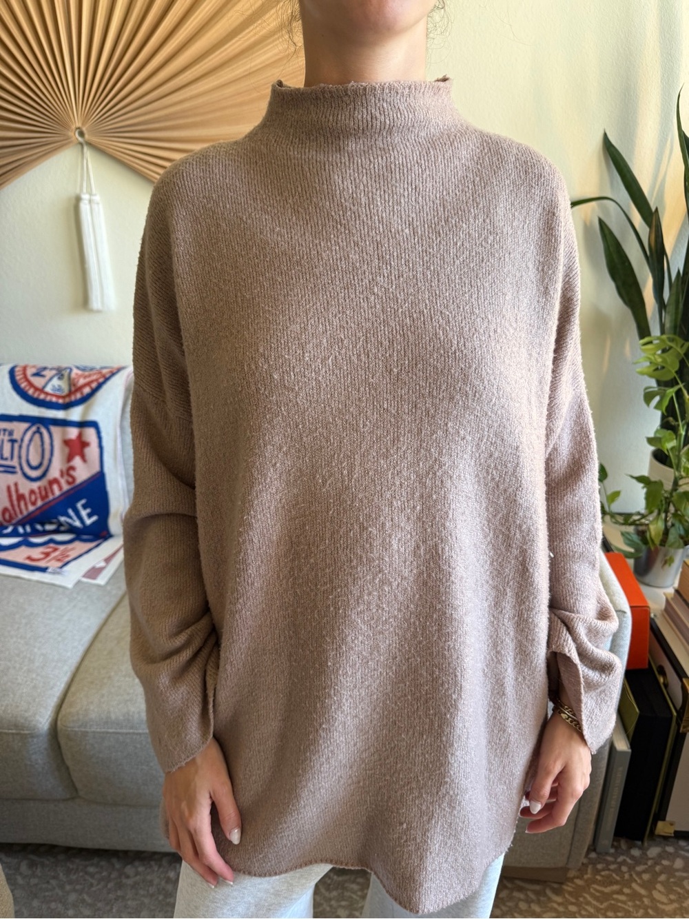 Urban Outfitters Taupe Mock Neck Sweater